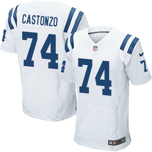 Men's Elite Anthony Castonzo Nike Jersey White Road - #74 NFL Indianapolis Colts